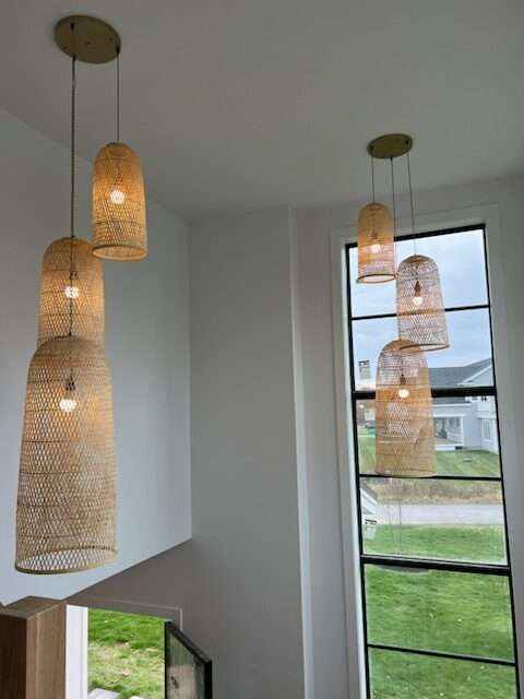 Staircase Wicker Pendants, York County, ME, Atlantic Electrical Services